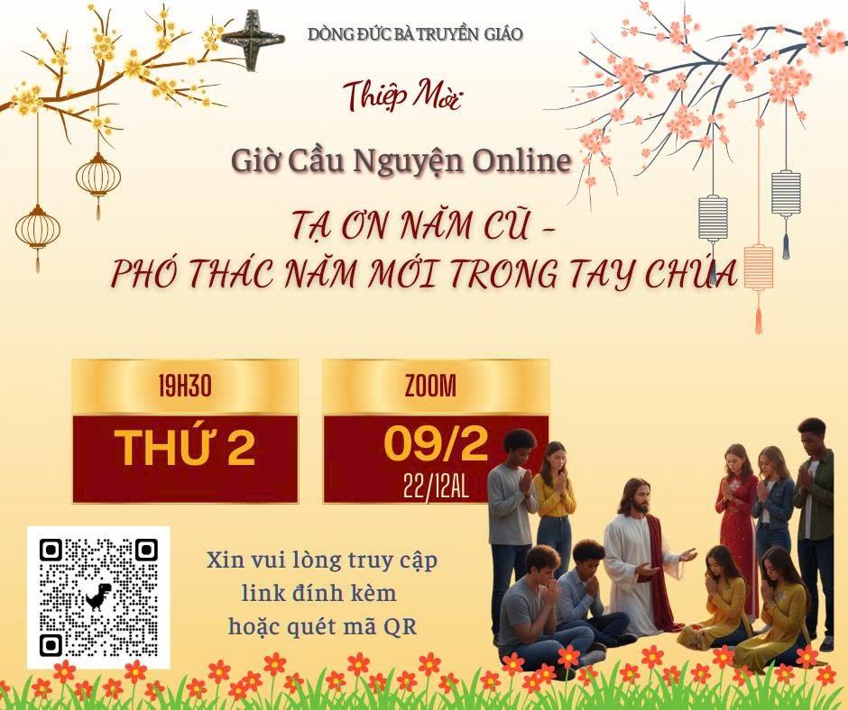 Thư mời THAM DỰ GIỜ CẦU NGUYỆN ONLINE 09/02/2026