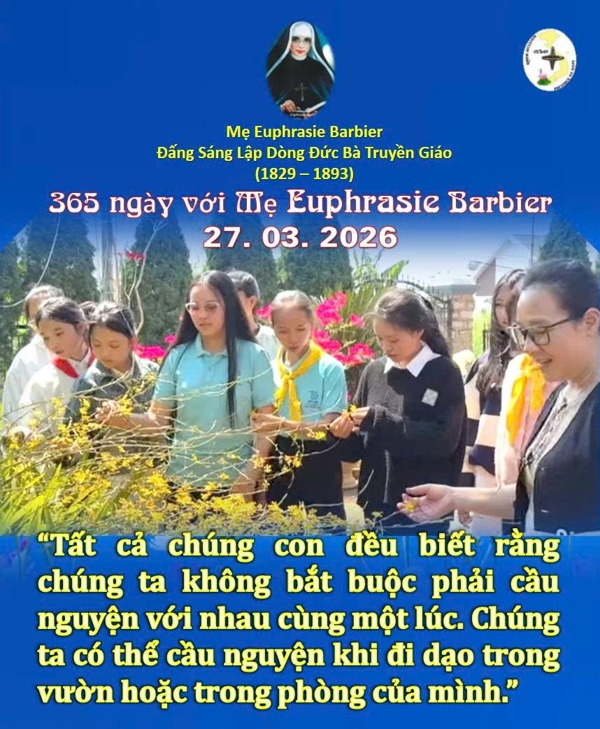 LỜI MẸ LẬP DÒNG ĐỨC BÀ TRUYỀN GIÁO 27-03