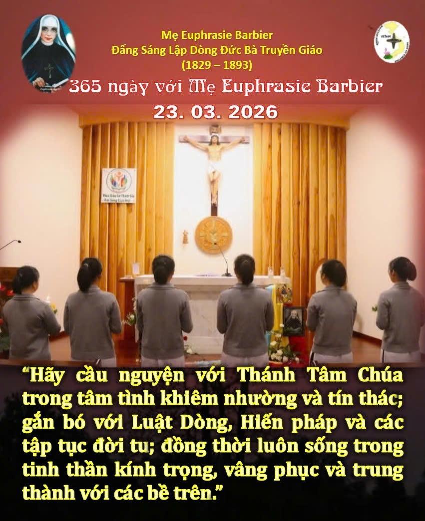 LỜI MẸ LẬP DÒNG ĐỨC BÀ TRUYỀN GIÁO 23-03