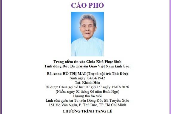 AI TÍN BÀ ANNA HỒ THỊ MAI