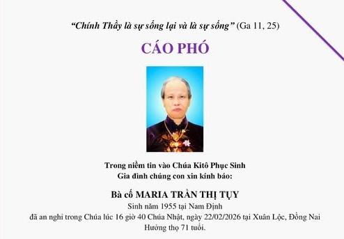 AI TÍN BÀ CỐ MARIA TRẦN THỊ TUỴ